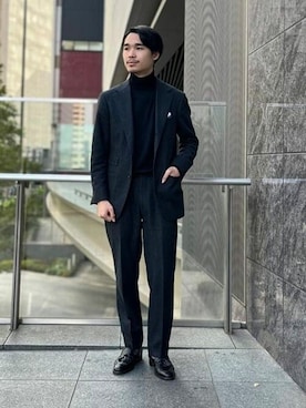「JOHN SMEDLEY（ジョンスメドレー）のアイテム（トップス）」を使った、BEAMS Fさん（メンズ・180cm）の冬コーディネート