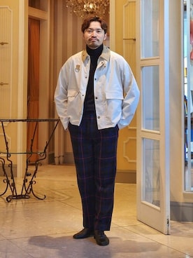 「レースアップシューズ」｜「アイテム（ブルゾン）」を使った、BEAMS Fさん（メンズ・180cm）の冬コーディネート