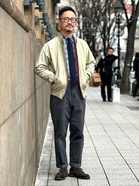 「BEAMS F（ビームスエフ）のアイテム（ブルゾン）」を使った、BEAMS Fさん（メンズ・170cm）の冬コーディネート
