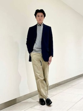 「JOHN SMEDLEY（ジョンスメドレー）のアイテム（トップス）」を使った、BEAMS Fさん（メンズ・180cm）の春コーディネート