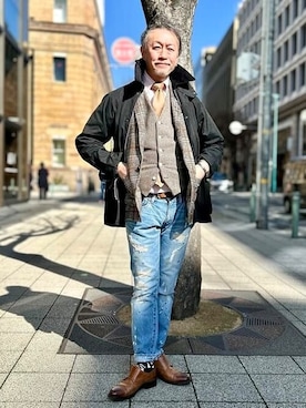 Barbour × BEAMS F / 別注 BEDALE CLASSIC FIT ピーチスキン