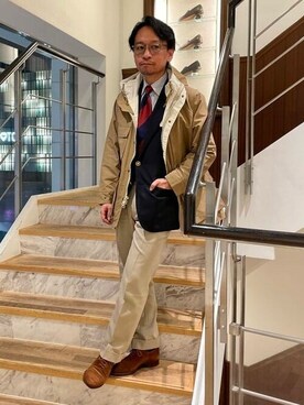 「BEAMS F（ビームスエフ）のアイテム（ブルゾン）」を使った、BEAMS Fさん（メンズ・180cm）の春コーディネート