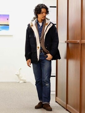 「BEAMS F（ビームスエフ）のアイテム（ブルゾン）」を使った、BEAMS Fさん（メンズ・178cm）の春コーディネート