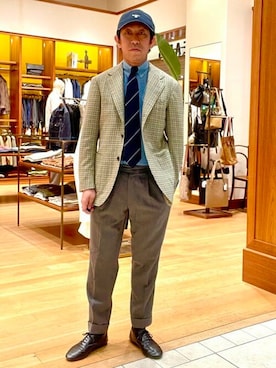 「BEAMS F（ビームスエフ）のアイテム（帽子）」を使った、BEAMS Fさん（メンズ・166cm）の春コーディネート