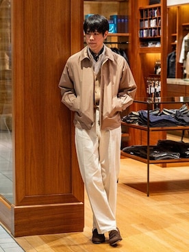 「BEAMS F（ビームスエフ）のアイテム（ブルゾン）」を使った、BEAMS Fさん（メンズ・180cm）の春コーディネート