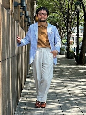 「BEAMS F（ビームスエフ）のアイテム（ジャケット/アウター）」を使った、BEAMS Fさん（メンズ・169cm）の夏コーディネート