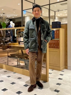 「BEAMS F（ビームスエフ）のアイテム（ブルゾン）」を使った、BEAMS Fさん（メンズ・180cm）の秋コーディネート