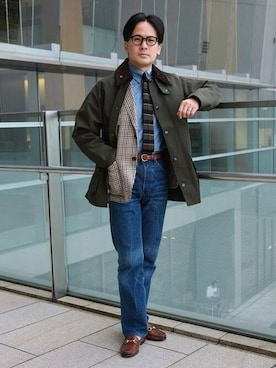 Barbour / BEDALE 2レイヤー ジャケットを使った人気ファッション 