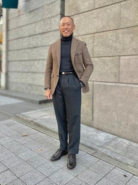 「DRUMOHR（ドルモア）のアイテム」を使った、BEAMS Fさん（メンズ・180cm）の冬コーディネート