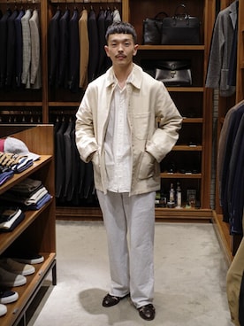 「ミックスコーデ」｜BEAMS Fさん（メンズ・174cm）の冬コーディネート