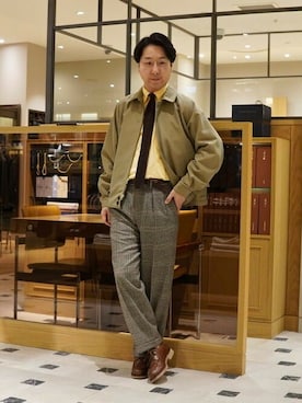 「BEAMS F（ビームスエフ）のアイテム（ブルゾン）」を使った、BEAMS Fさん（メンズ・180cm）の冬コーディネート