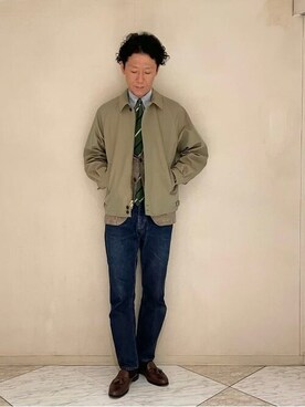 「BEAMS F（ビームスエフ）のアイテム（ブルゾン）」を使った、BEAMS Fさん（メンズ・183cm）の冬コーディネート