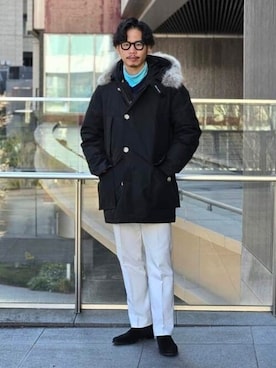 「WOOLRICH（ウールリッチ）のアイテム」を使った、BEAMS Fさん（メンズ・175cm）の冬コーディネート