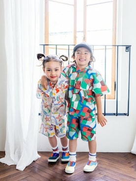 「BIG FIELD（ビッグフィールド）のアイテム（パンツ）」を使った、MARKEY'Sさん（キッズ・106cm）の春コーディネート