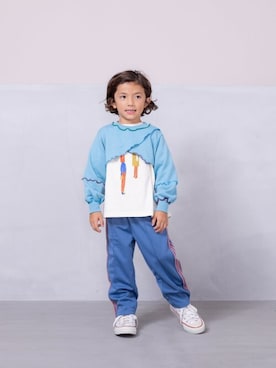 「BIG FIELD（ビッグフィールド）のアイテム（パンツ）」を使った、MARKEY'Sさん（キッズ・108cm）の秋コーディネート