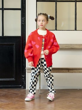 「アイテム（カーディガン/ボレロ）」を使った、MARKEY'Sさん（キッズ・116cm）の冬コーディネート