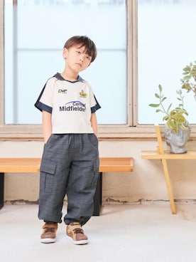 「BIG FIELD（ビッグフィールド）のアイテム」を使った、MARKEY'Sさん（キッズ・113cm）の春コーディネート