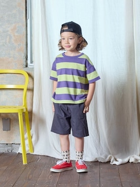 「BIG FIELD（ビッグフィールド）のアイテム（帽子）」を使った、MARKEY'Sさん（キッズ・112cm）の夏コーディネート