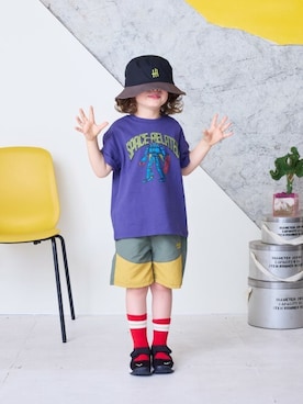 「BIG FIELD（ビッグフィールド）のアイテム（帽子）」を使った、MARKEY'Sさん（キッズ・110cm）の夏コーディネート