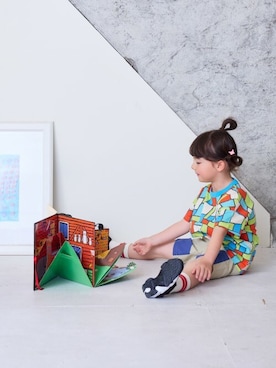 「BIG FIELD（ビッグフィールド）のアイテム（パンツ）」を使った、MARKEY'Sさん（キッズ・106cm）の夏コーディネート
