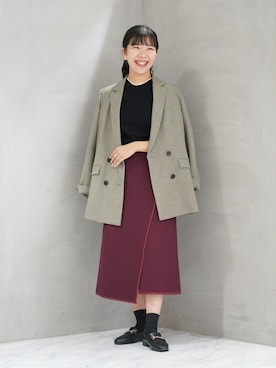 「INDIVI（インディヴィ）のアイテム」を使った、ジェイアール名古屋タカシマヤさん（レディース・154cm）の秋コーディネート