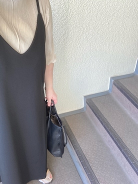 「classicalelf（クラシカルエルフ）のプリーツLOVER。2wayメロープリーツハイネック5分袖トップス（Tシャツ/カットソー）」を使った、800さん（レディース・158cm）の秋コーディネート