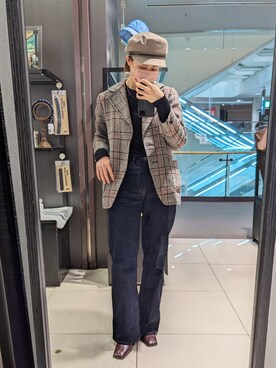 「チェック柄に恋してる」｜「アイテム（キャスケット）」を使った、__Lilicatさん（レディース・152cm）の冬コーディネート