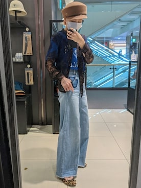 「アイテム（キャスケット、イエロー系）」を使った、__Lilicatさん（レディース・152cm）の秋コーディネート