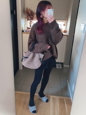 「インスタフォローしてね！」｜a.fashion13さん（レディース・155cm）の冬コーディネート