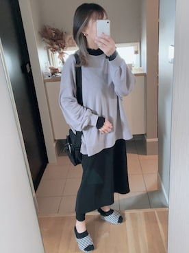 「インスタフォローしてね！」｜「アイテム（ワンピース/ドレス）」を使った、a.fashion13さん（レディース・155cm）の冬コーディネート