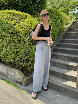 「feepur（フェピュール）のアイテム（バッグ）」を使った、asammyさん（レディース・170cm）の夏コーディネート