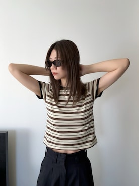 「feepur（フェピュール）のアイテム（パンツ）」を使った、asammyさん（レディース・170cm）の春コーディネート