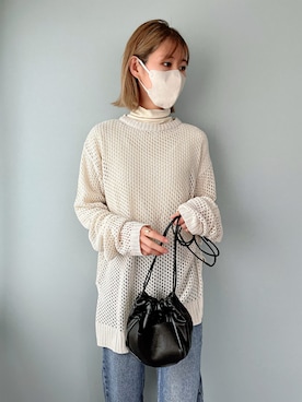 「JIL SANDER（ジルサンダー）のDRAWSTRING SM CROSSBODY（ショルダーバッグ）」を使った、asammyさん（レディース・170cm）の春コーディネート