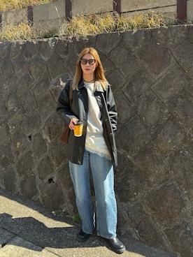 「feepur（フェピュール）のアイテム（ジャケット/アウター）」を使った、asammyさん（レディース・170cm）の春コーディネート