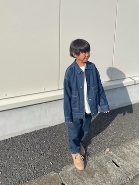 「GLAZOS（グラソス）のアイテム（パンツ）」を使った、asammyさん（キッズ・127cm）の秋コーディネート