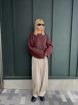 「アイテム（スラックス）」を使った、asammyさん（レディース・170cm）の秋コーディネート