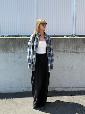 「アイテム（スラックス）」を使った、asammyさん（レディース・170cm）の夏コーディネート
