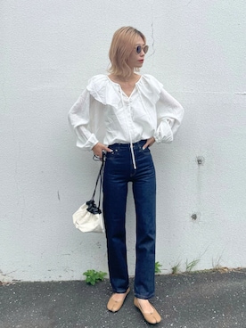 「JIL SANDER（ジルサンダー）のDRAWSTRING SM CROSSBODY（ショルダーバッグ）」を使った、asammyさん（レディース・170cm）の秋コーディネート