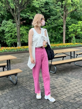 「FREDRIK PACKERS（フレドリックパッカーズ）のアイテム」を使った、asammyさん（レディース・170cm）の夏コーディネート