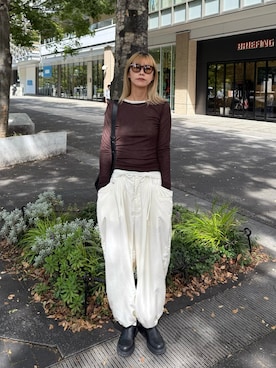 「アイテム（バッグ）」を使った、asammyさん（レディース・170cm）の秋コーディネート