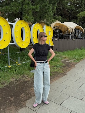 「GU（ジーユー）のアイテム」を使った、asammyさん（レディース・170cm）の夏コーディネート