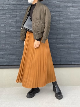 「UNIQLO（ユニクロ）のアイテム（MA-1）」を使った、yuuukiiiさん（レディース・153cm）の冬コーディネート