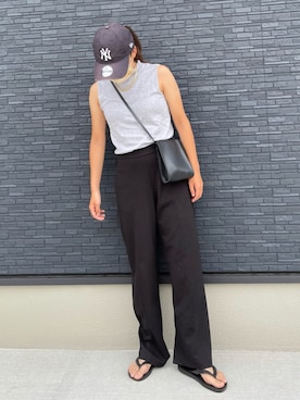 Gu ジーユー のタンクトップ シルバー系 を使ったレディース人気ファッションコーディネート Wear