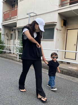 「ベスト」｜「アイテム（ビーチサンダル）」を使った、yuuukiiiさん（レディース・153cm）の夏コーディネート
