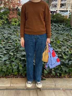 「アイテム（エコバッグ/サブバッグ、パープル系）」を使った、rinrinさん（レディース・162cm）の春コーディネート