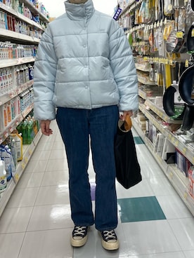 「Levi's（リーバイス）のアイテム（ダウンジャケット/コート）」を使った、rinrinさん（レディース・163cm）の冬コーディネート