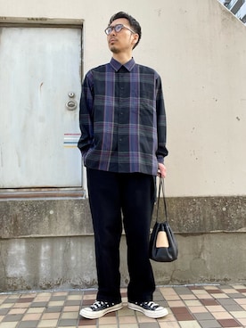 「SCYE BASICS（サイベーシックス）のアイテム（バッグ）」を使った、ムックンさん（メンズ・167cm）の春コーディネート