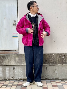 「melple（メイプル）のアイテム（マウンテンパーカー）」を使った、ムックンさん（メンズ・167cm）の冬コーディネート