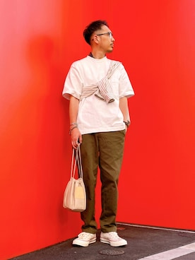 「Scye（サイ）のアイテム（バッグ）」を使った、ムックンさん（メンズ・167cm）の夏コーディネート