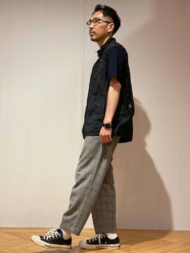 「YANUK（ヤヌーク）のアイテム（トップス）」を使った、ムックンさん（メンズ・167cm）の夏コーディネート